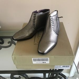 Nicole Miller Eliza Gunmetal leather boot